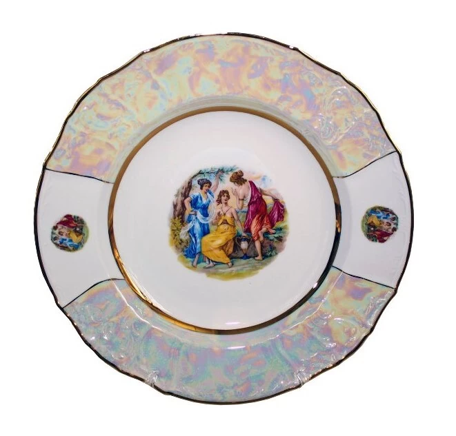 Набор тарелок 25 см. 6шт, Bernadotte  декор Мадонна перламутр