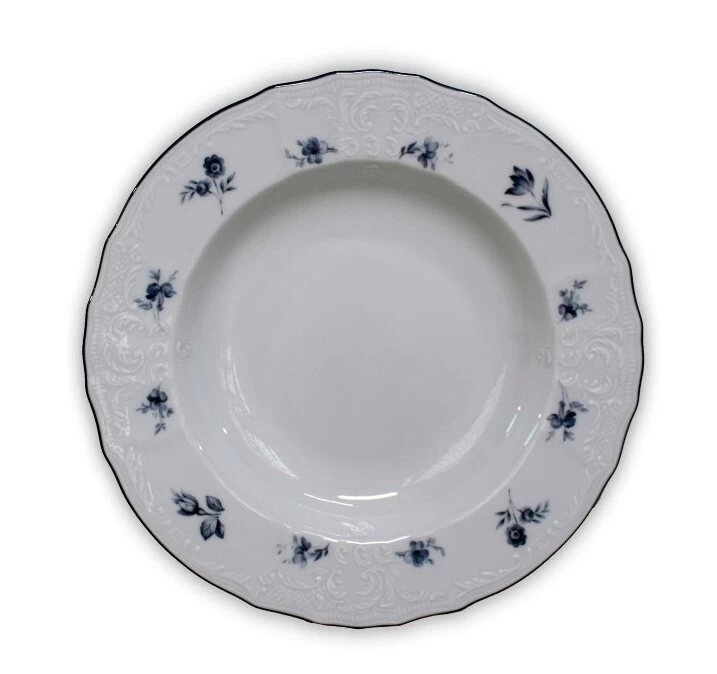 Набор глубоких тарелок 6 шт. 23 см,  Bernadotte, декор Синий цветок